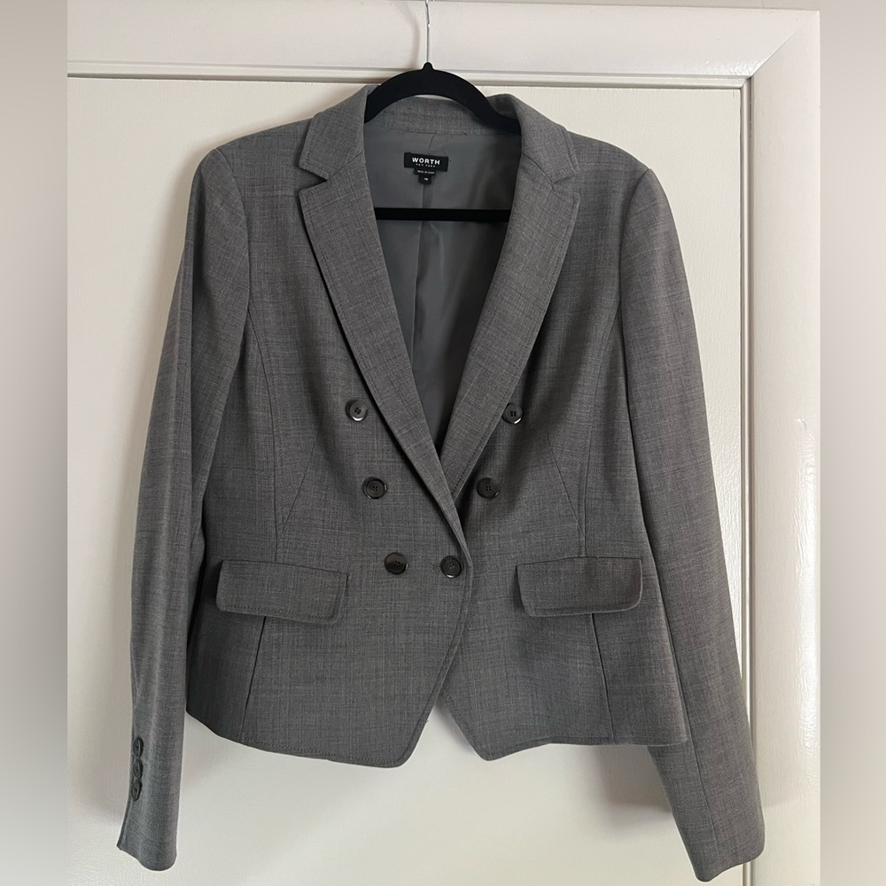 Worth New York Double Breasted Wool Blazer Quiet Luxury Old Money Classic Chic